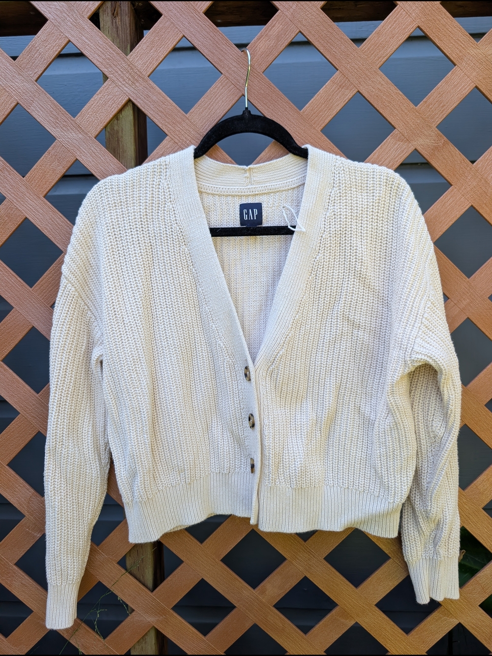 GAP Cream Knit Button-Front Women's Sweater Cardigan